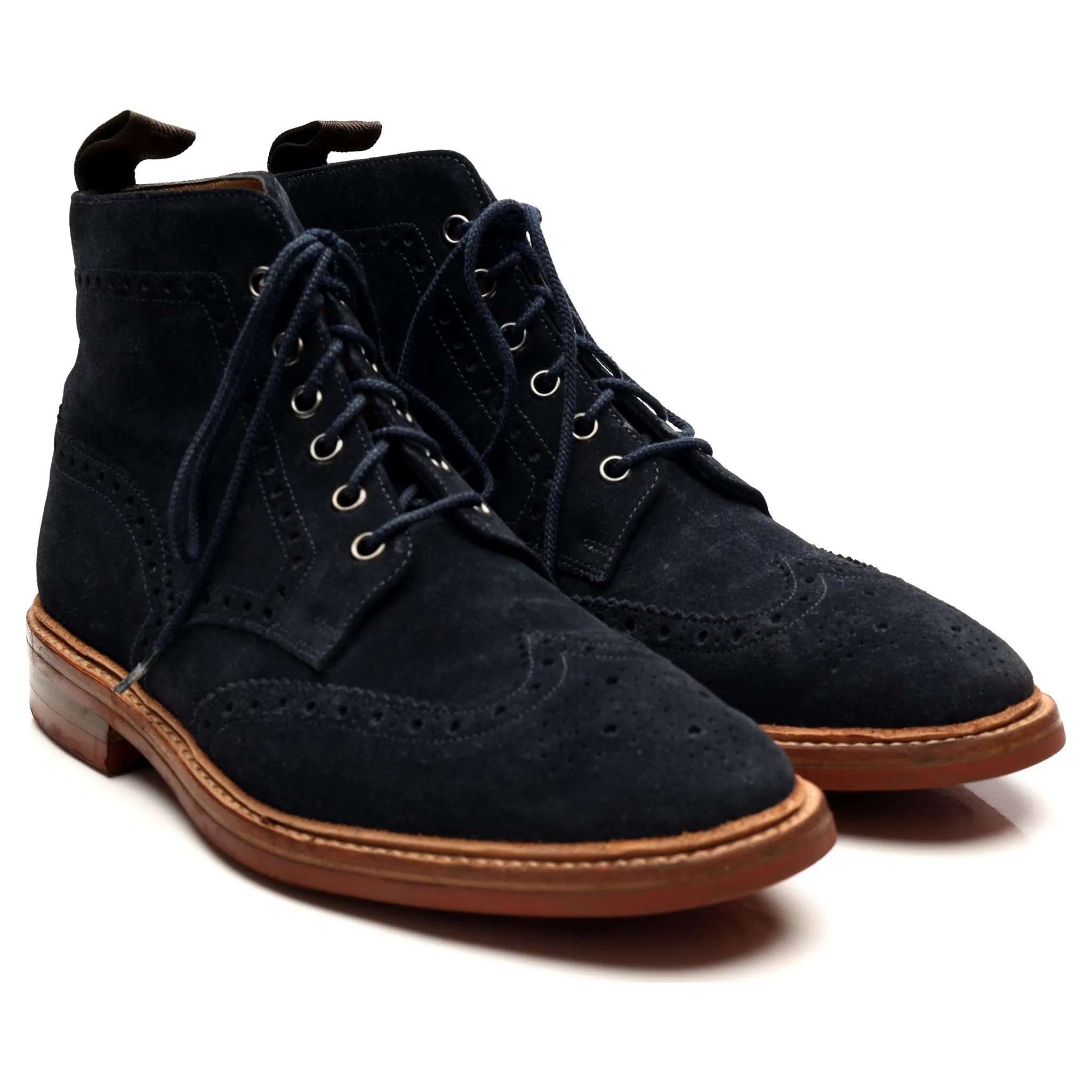 1880 'Winchester' Navy Blue Suede Boots UK 7 F