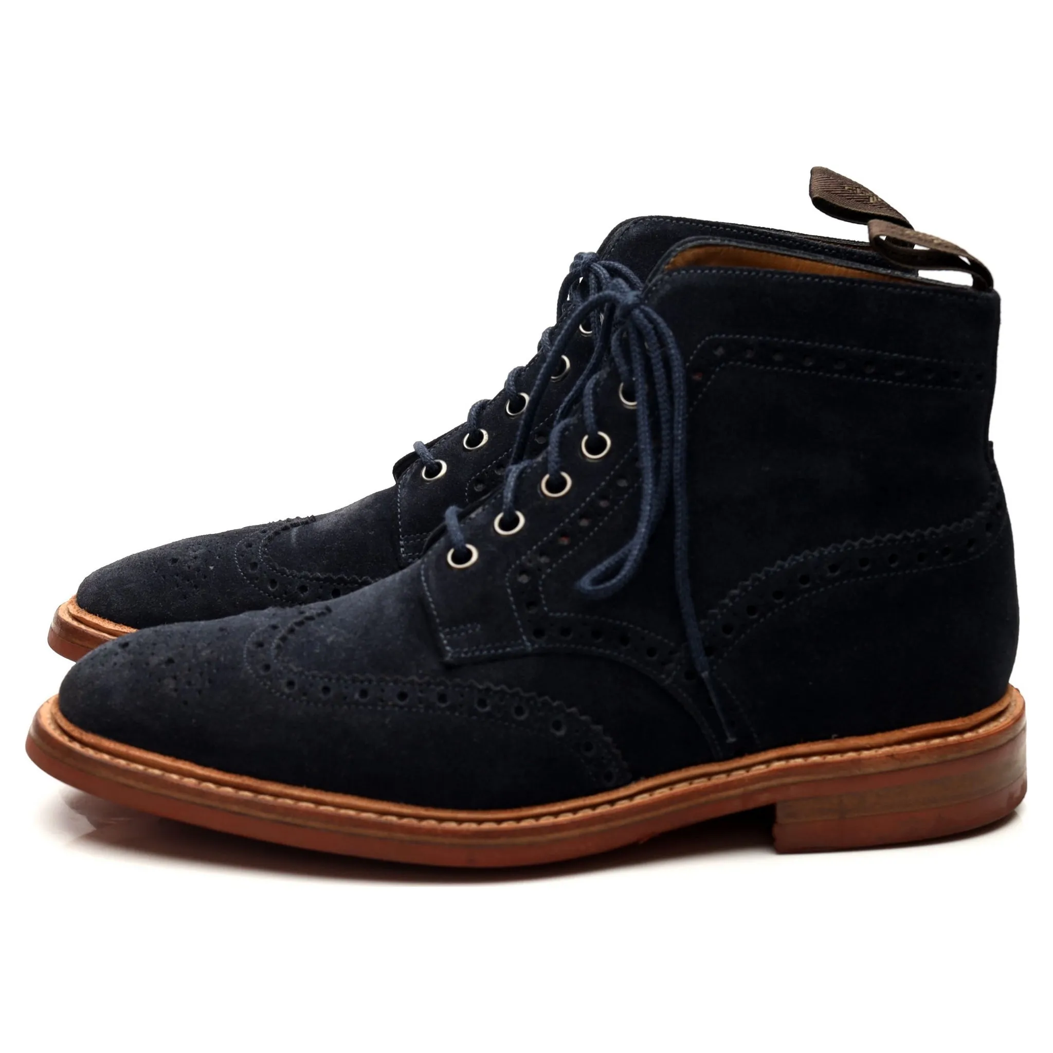 1880 'Winchester' Navy Blue Suede Boots UK 7 F