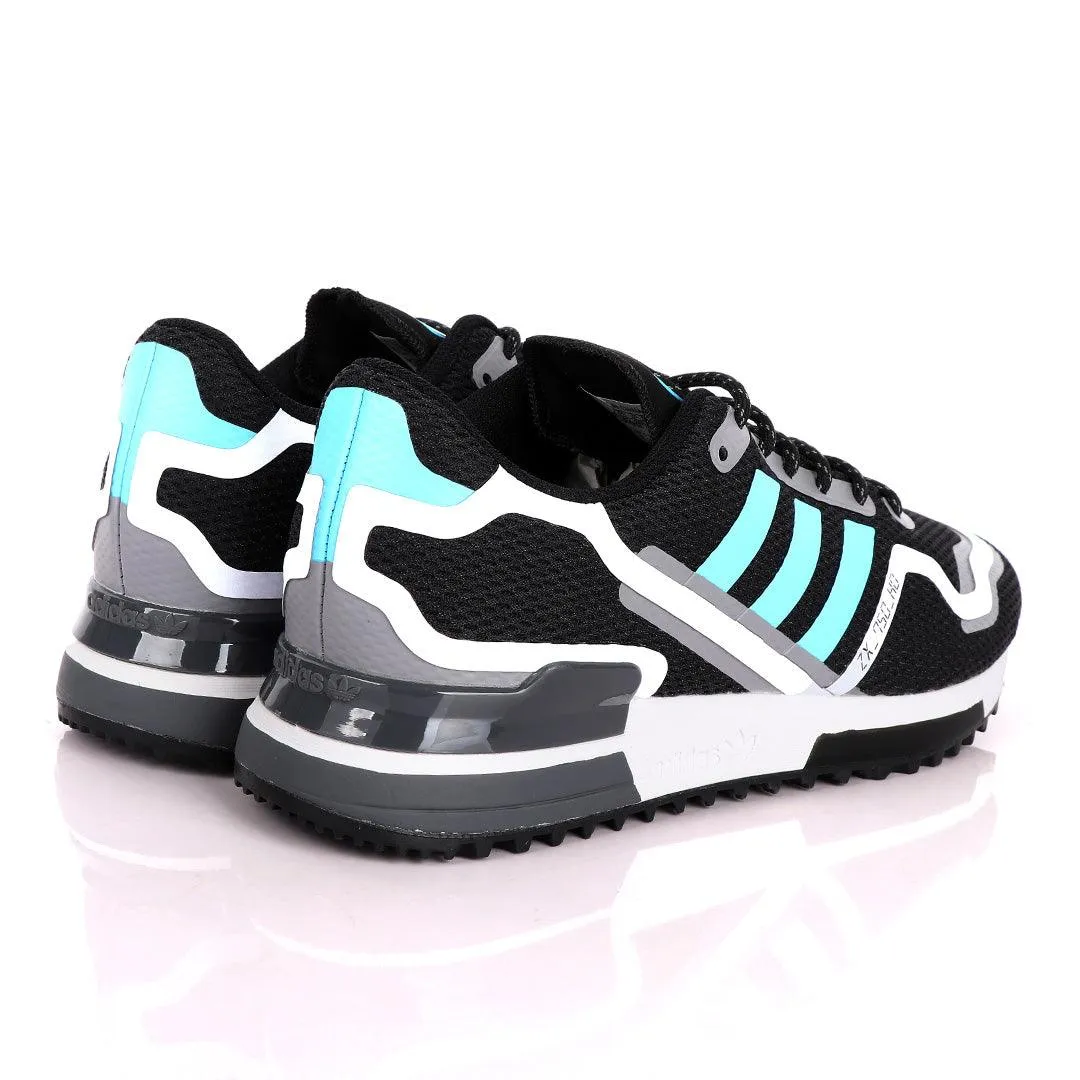 Adidas ZX 750 HD Black And Sky Blue Sneakers