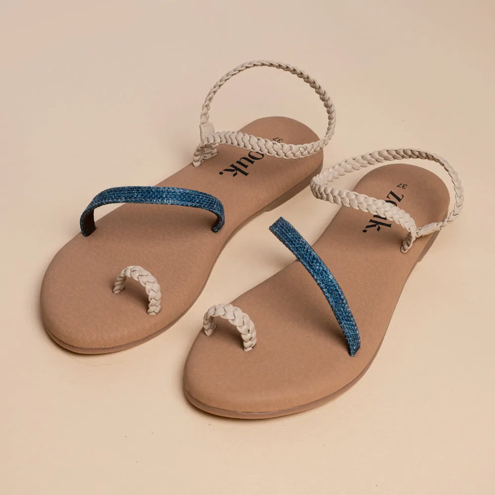 Andaman Marine Cream Braided Sandal