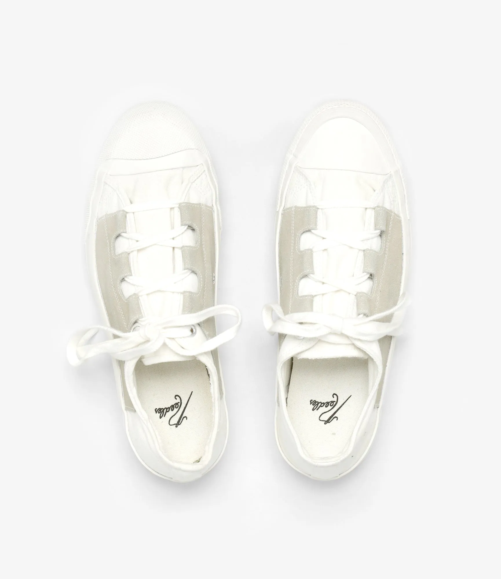 Asymmetric Ghillie Sneaker – White Suede