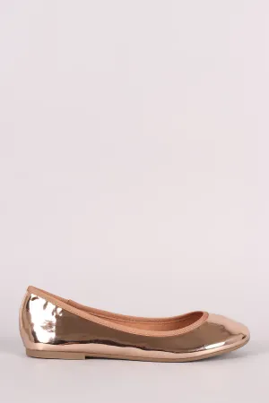 Bamboo Patent Round Toe Ballet Flat