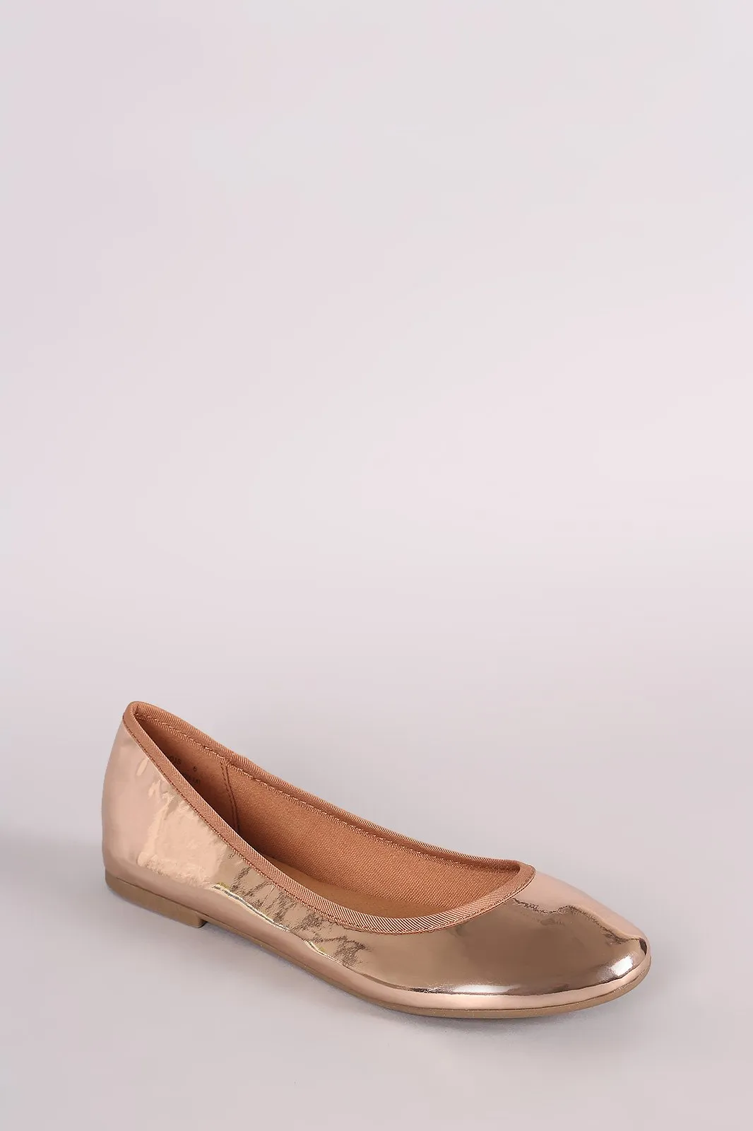 Bamboo Patent Round Toe Ballet Flat