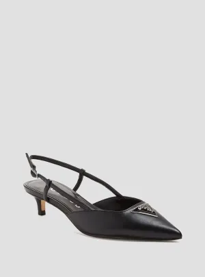 Black Jesson Sling Back Kitten Heels