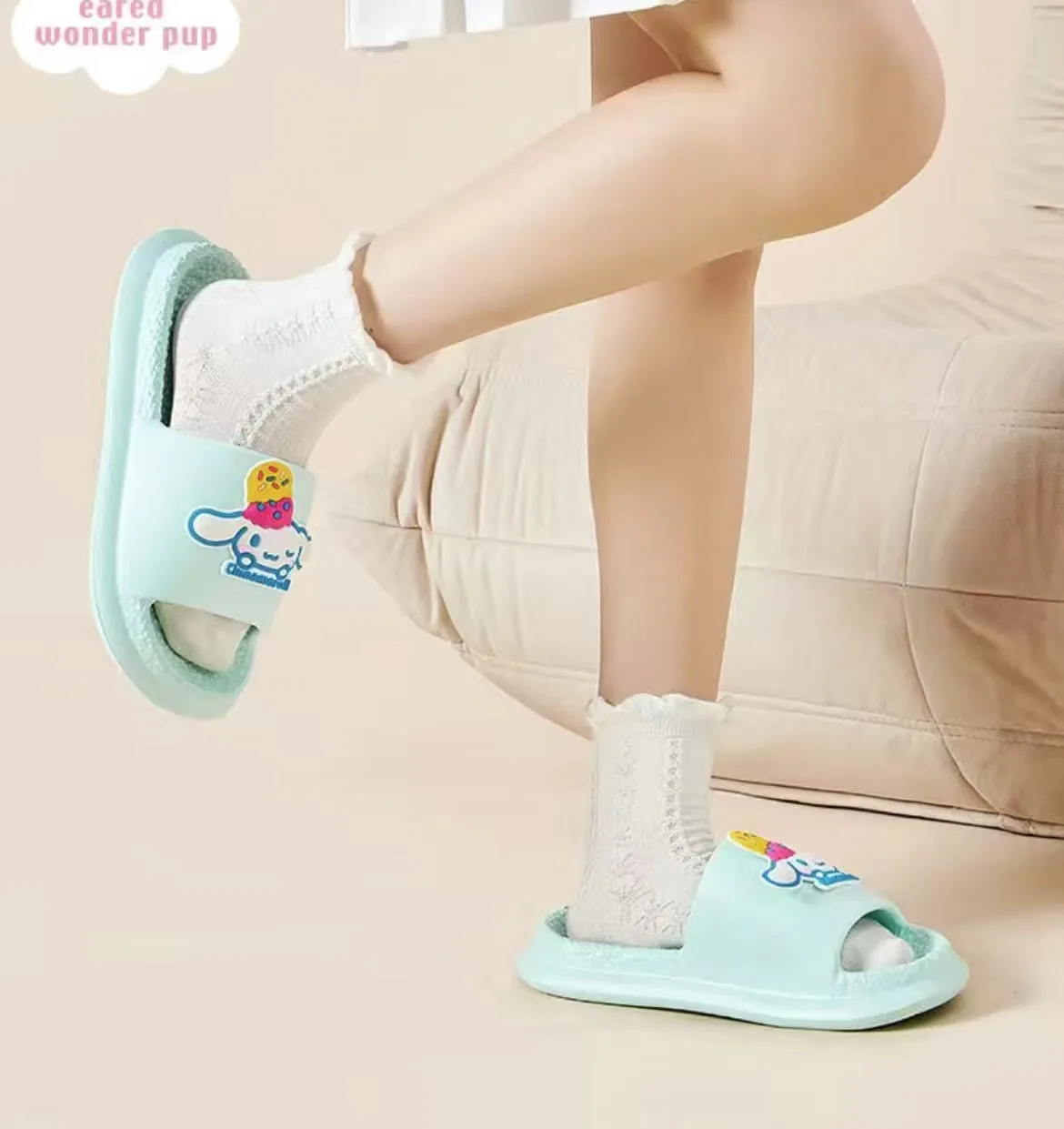 Blue Cartoon Slippers