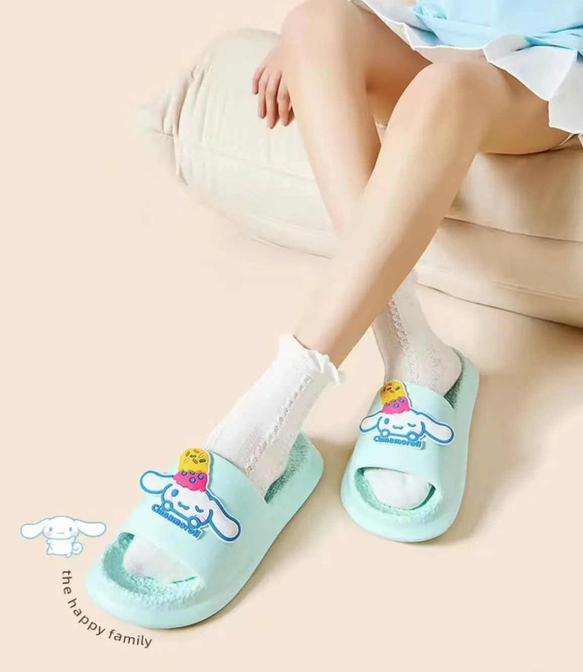 Blue Cartoon Slippers