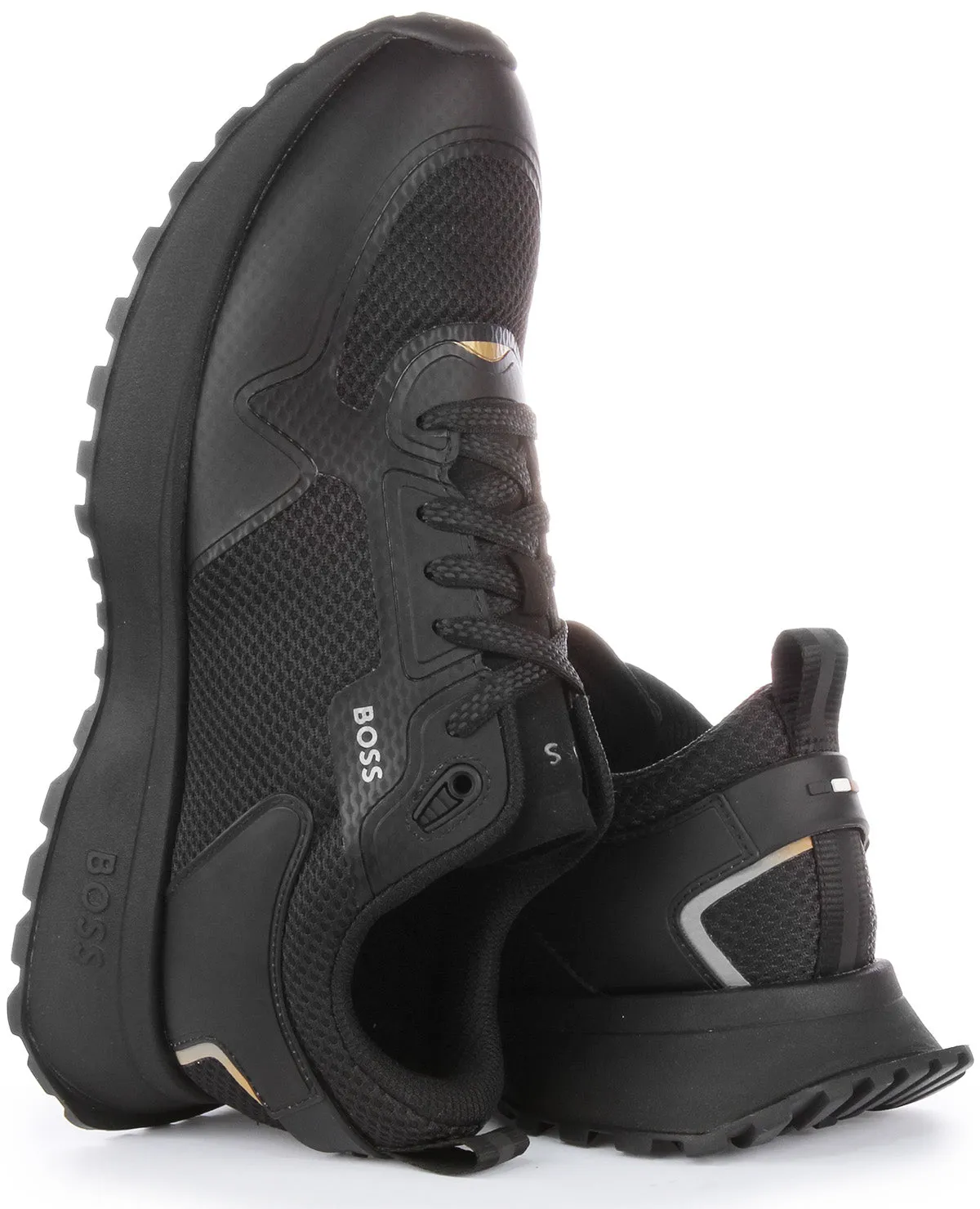 Boss Jonah Runner Mesh In Black Gold For Men