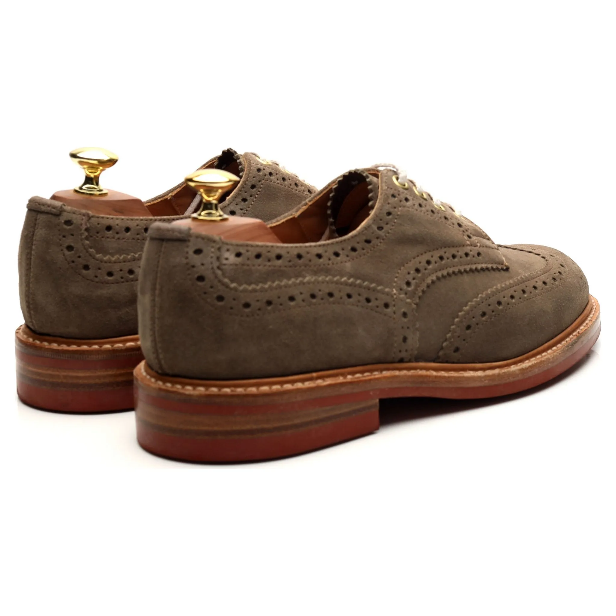 'Bourton' Light Brown Suede Derby Brogues UK 6.5