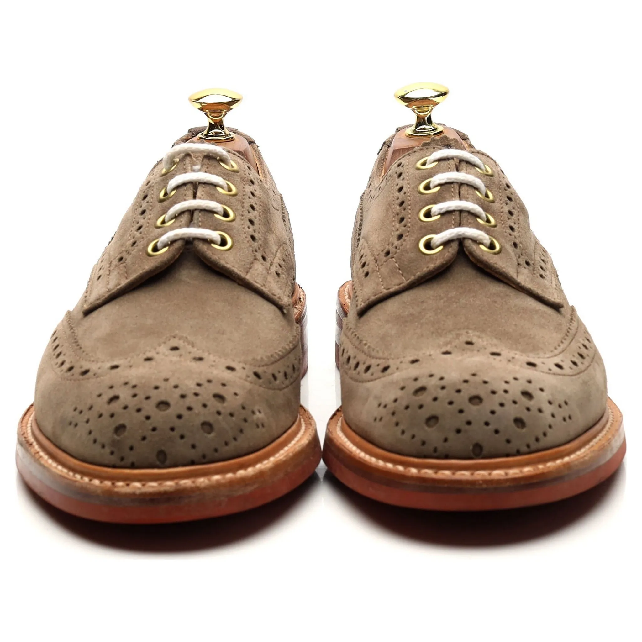 'Bourton' Light Brown Suede Derby Brogues UK 6.5