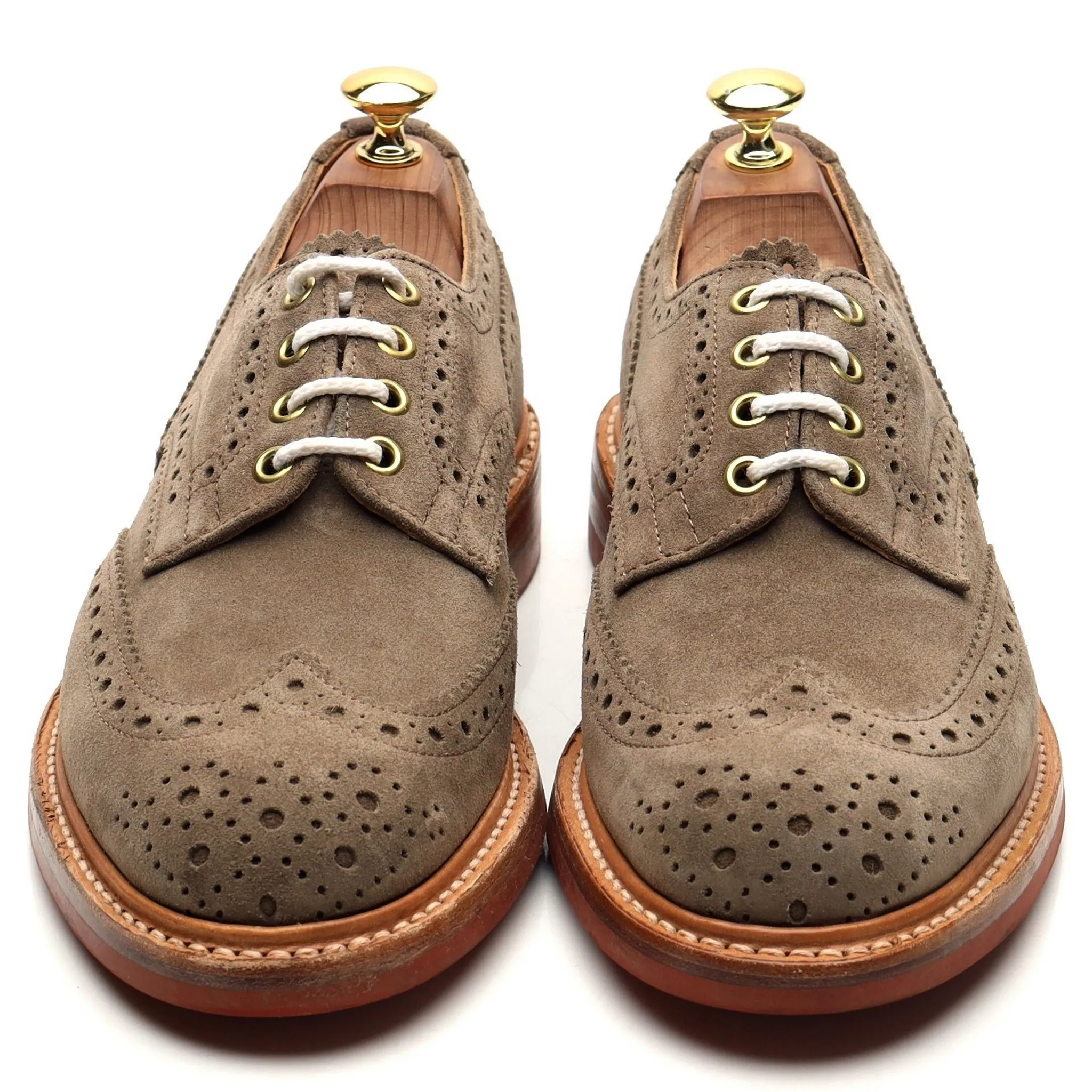 'Bourton' Light Brown Suede Derby Brogues UK 6.5