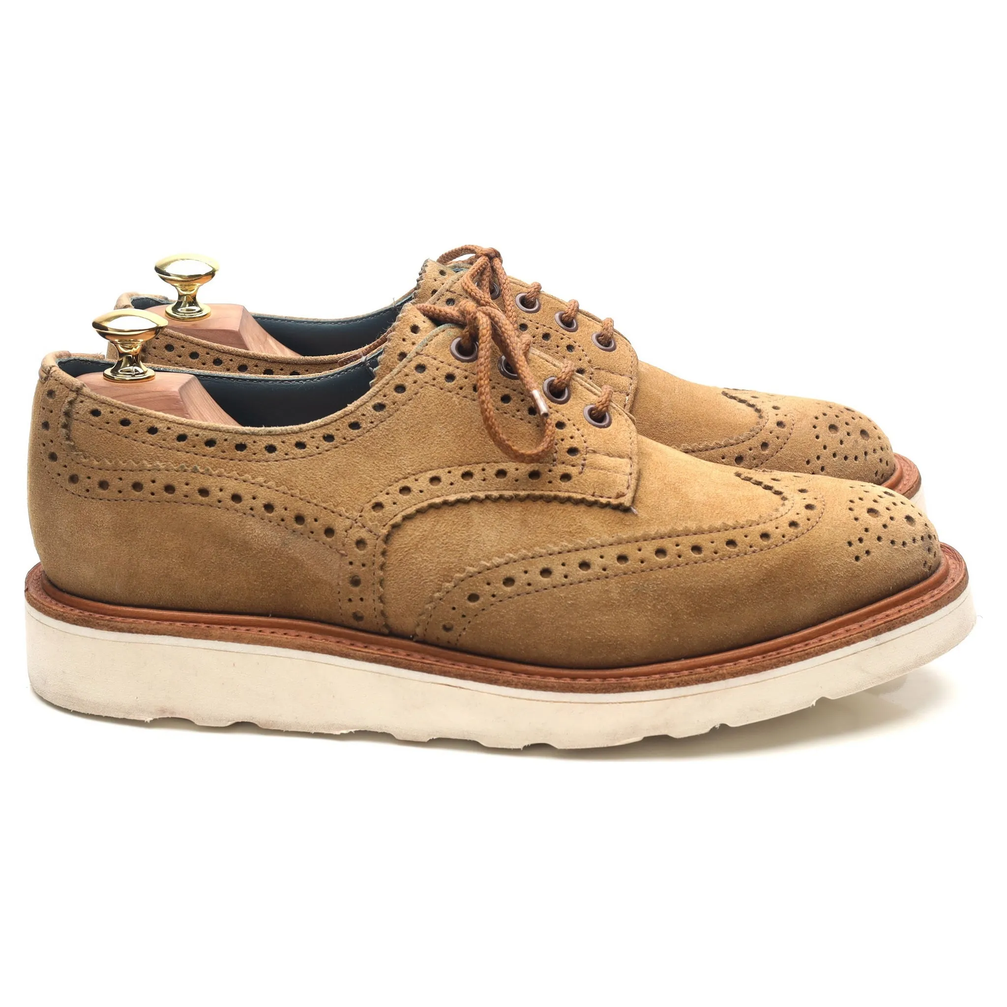 'Bourton' Sand Brown Suede Derby Brogues UK 8