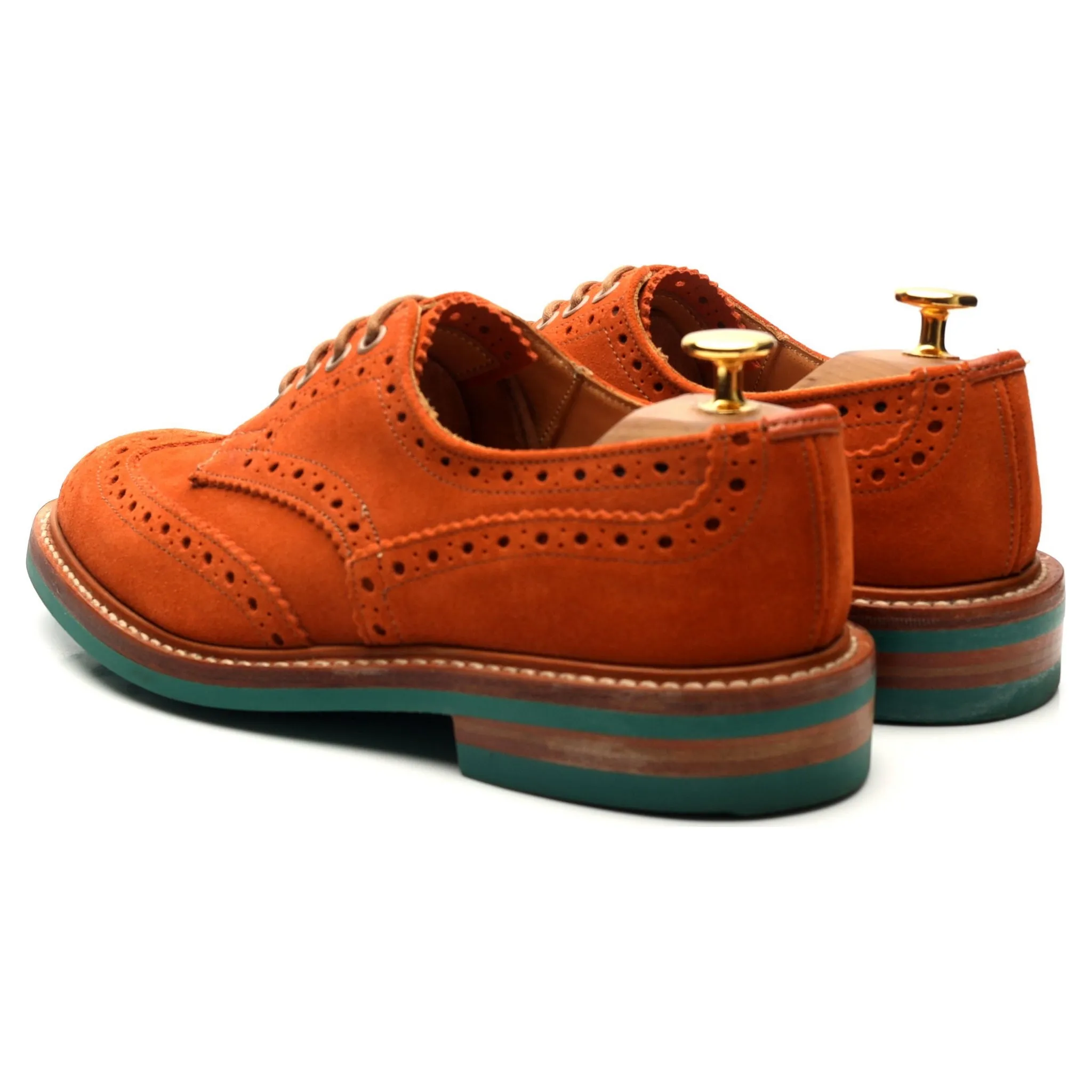 'Bourton' Tan Brown Suede Derby Brogues UK 5.5