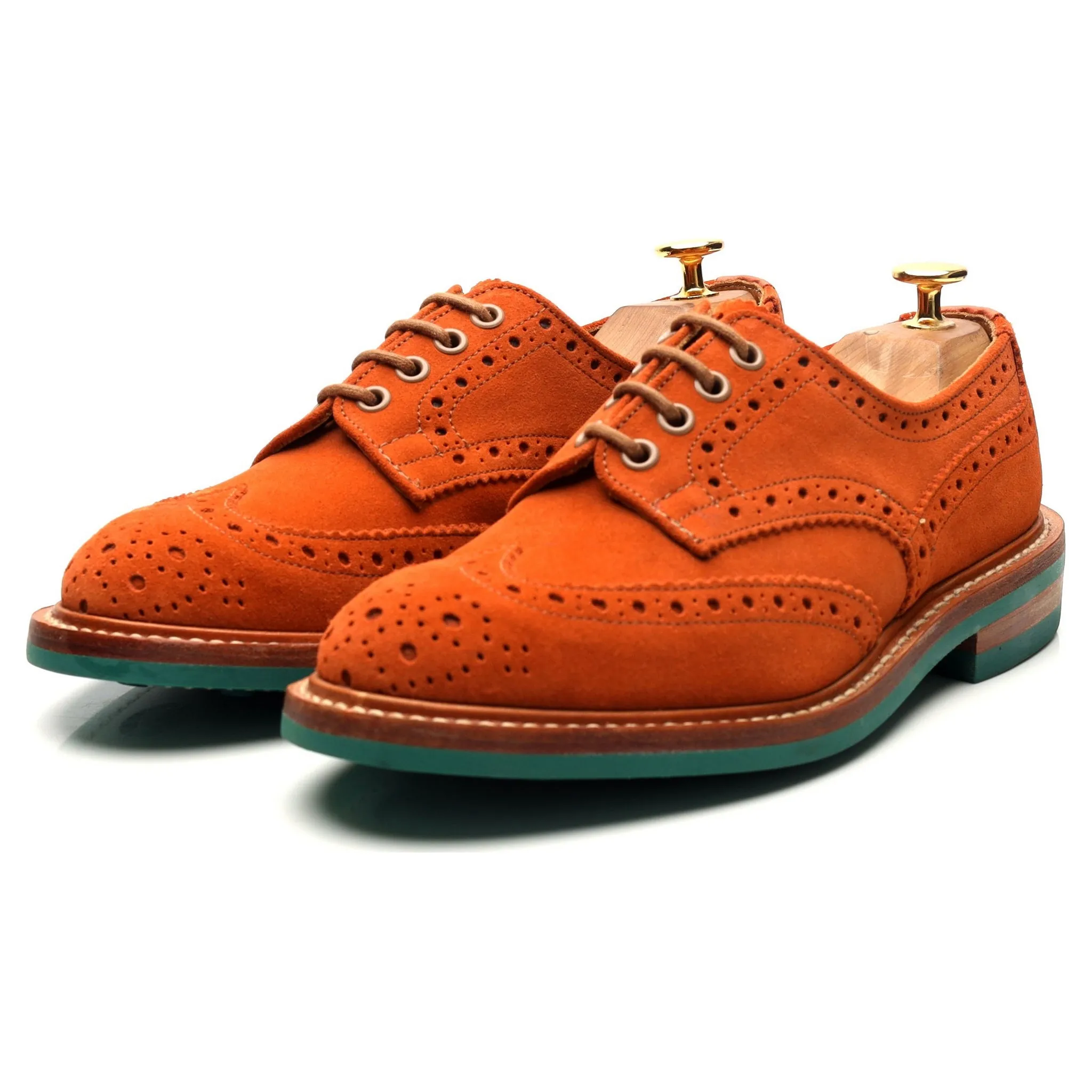 'Bourton' Tan Brown Suede Derby Brogues UK 5.5