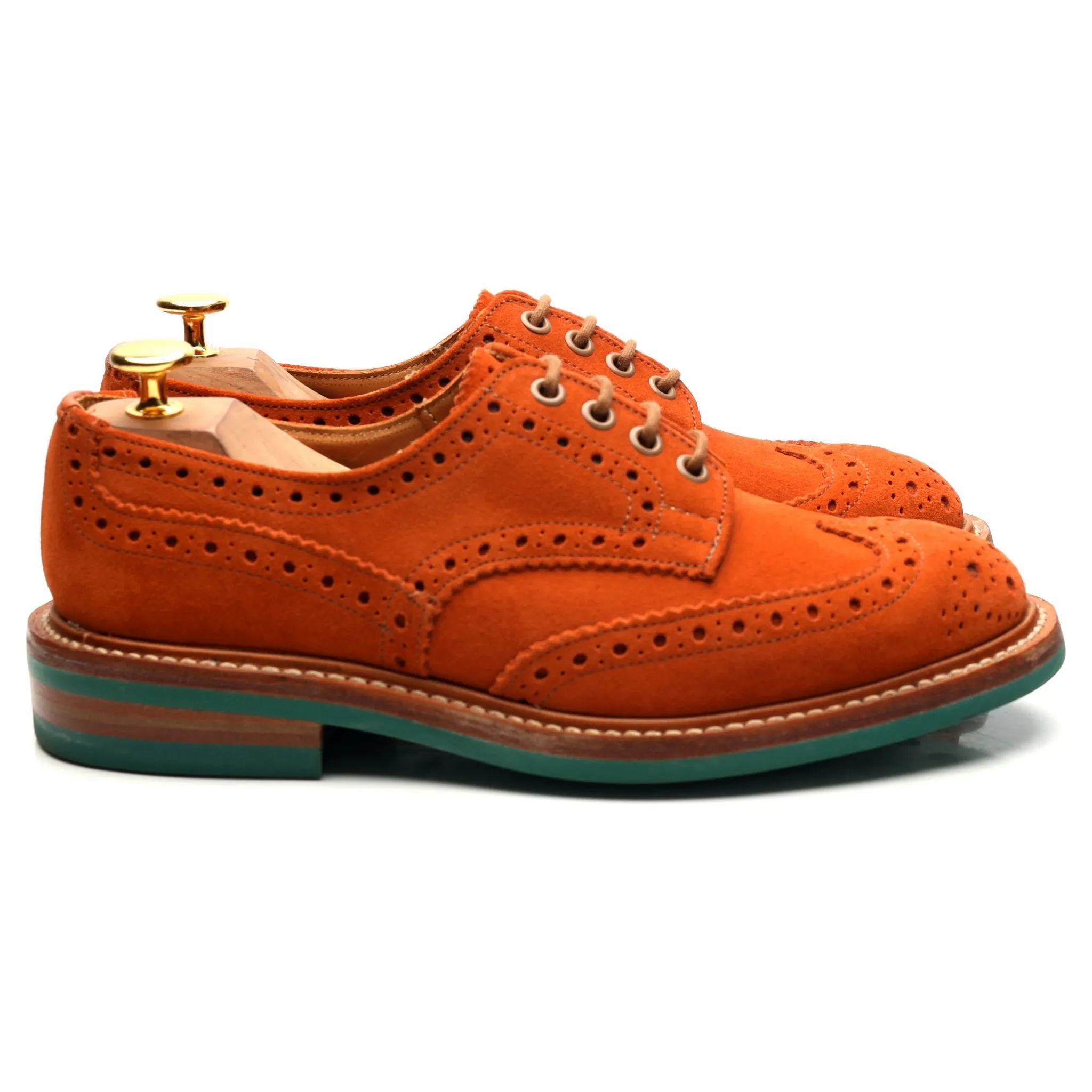 'Bourton' Tan Brown Suede Derby Brogues UK 5.5