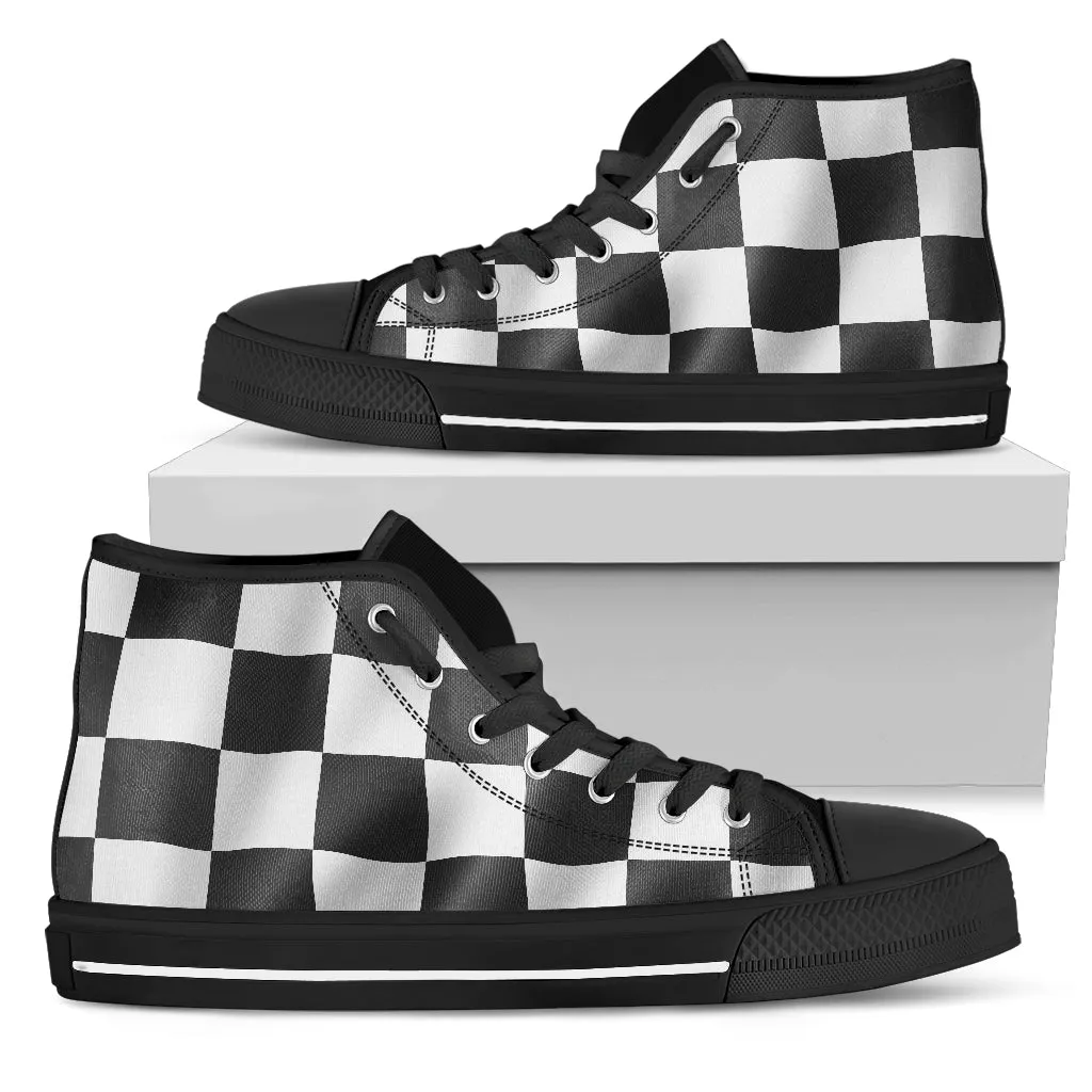 Checkerboard Men's High top Sneakers