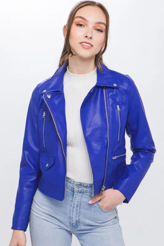 Chic Faux Leather Jacket