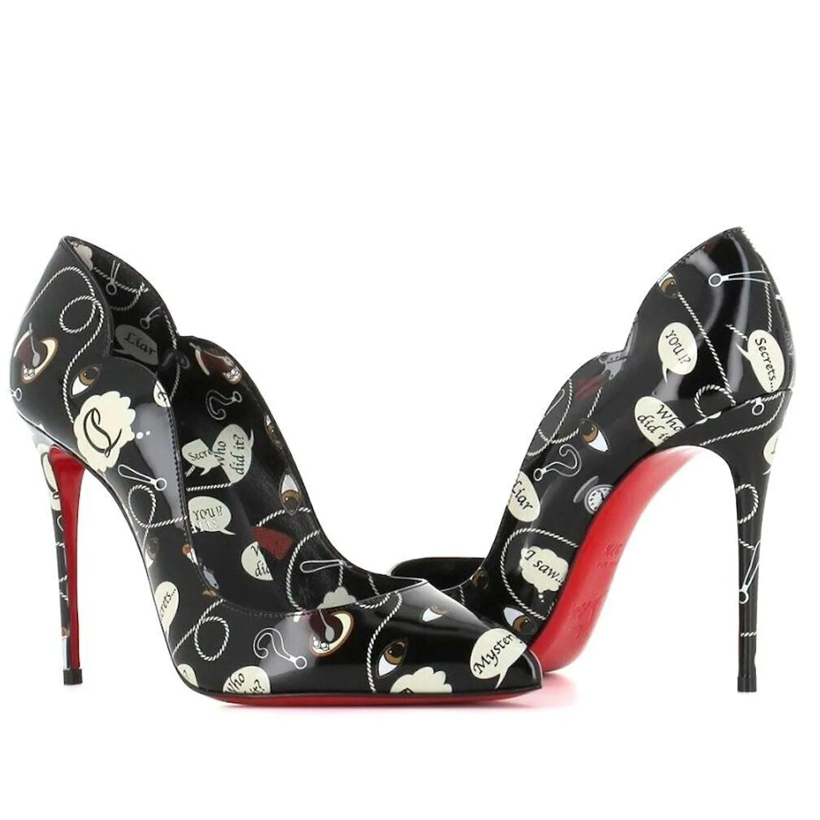 Christian Louboutin Hot Chick 100 Weapons Limited Edition Black Multi Pumps