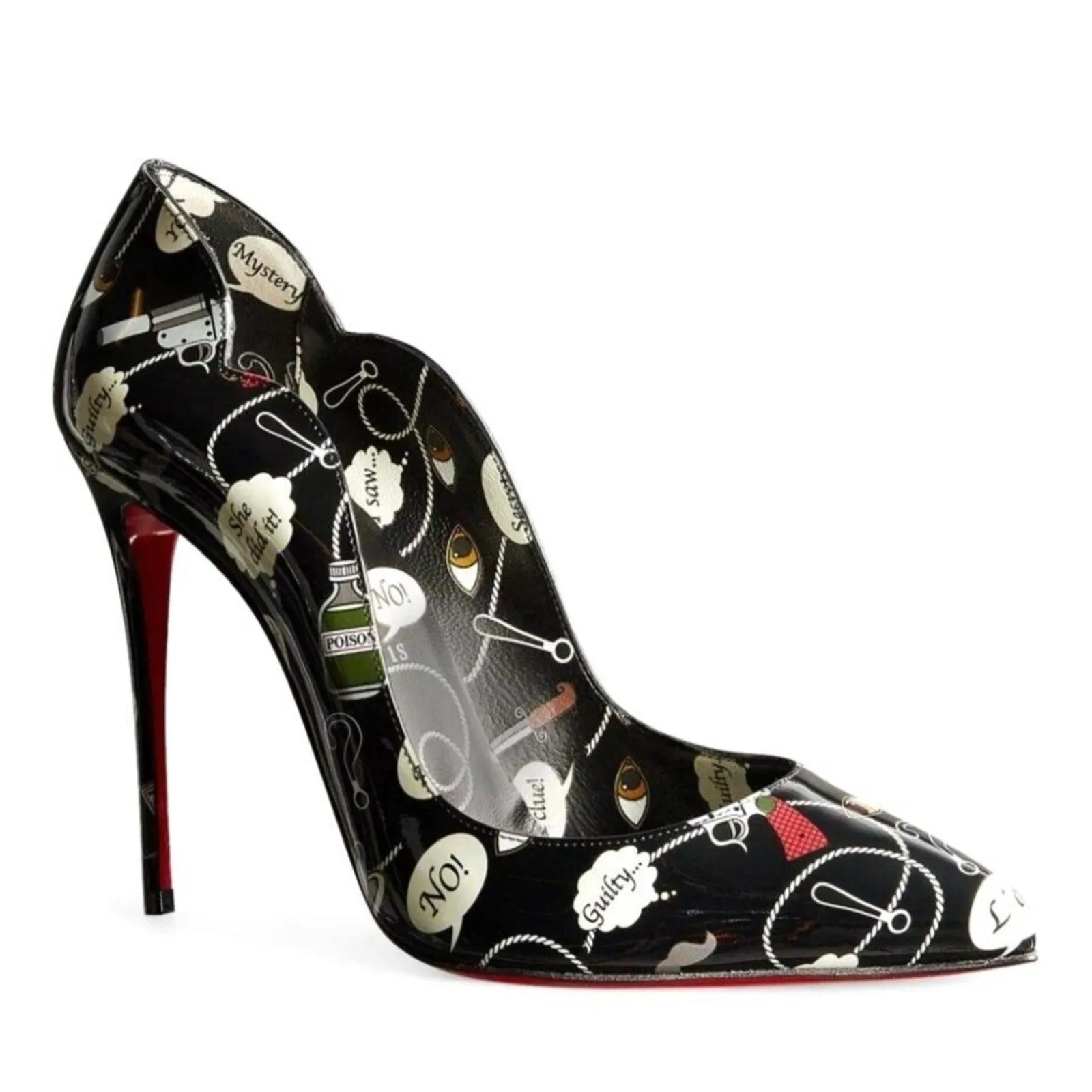 Christian Louboutin Hot Chick 100 Weapons Limited Edition Black Multi Pumps