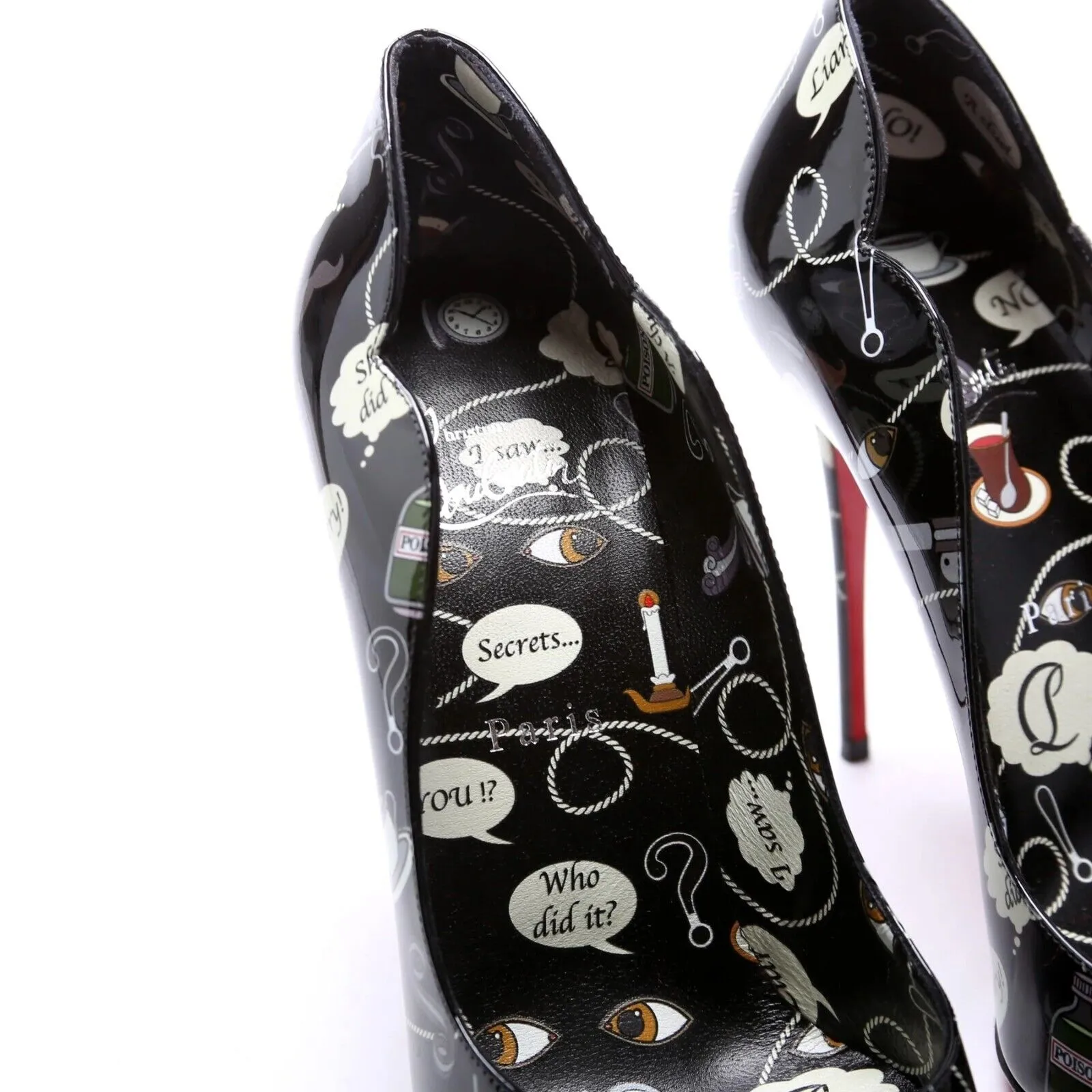 Christian Louboutin Hot Chick 100 Weapons Limited Edition Black Multi Pumps