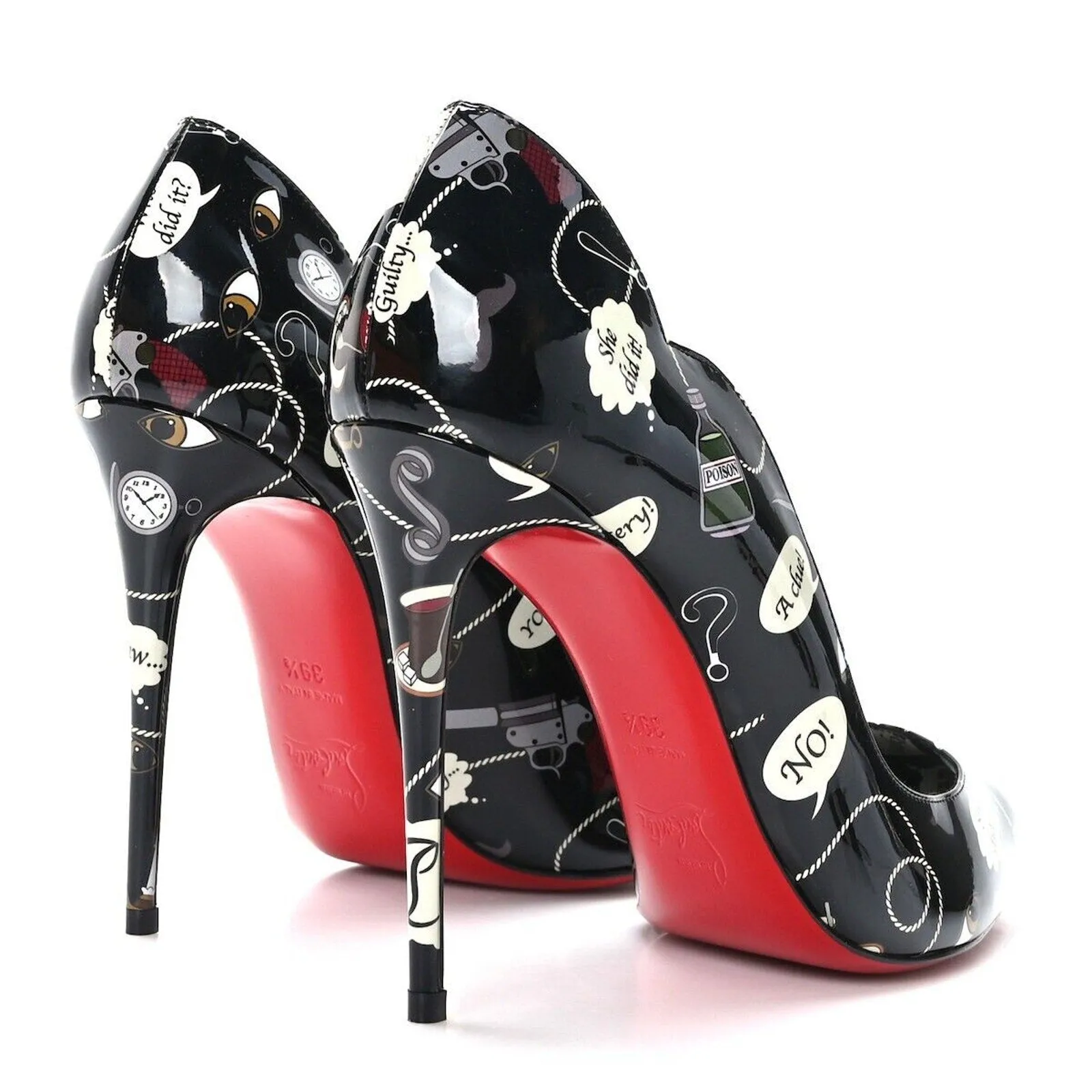 Christian Louboutin Hot Chick 100 Weapons Limited Edition Black Multi Pumps