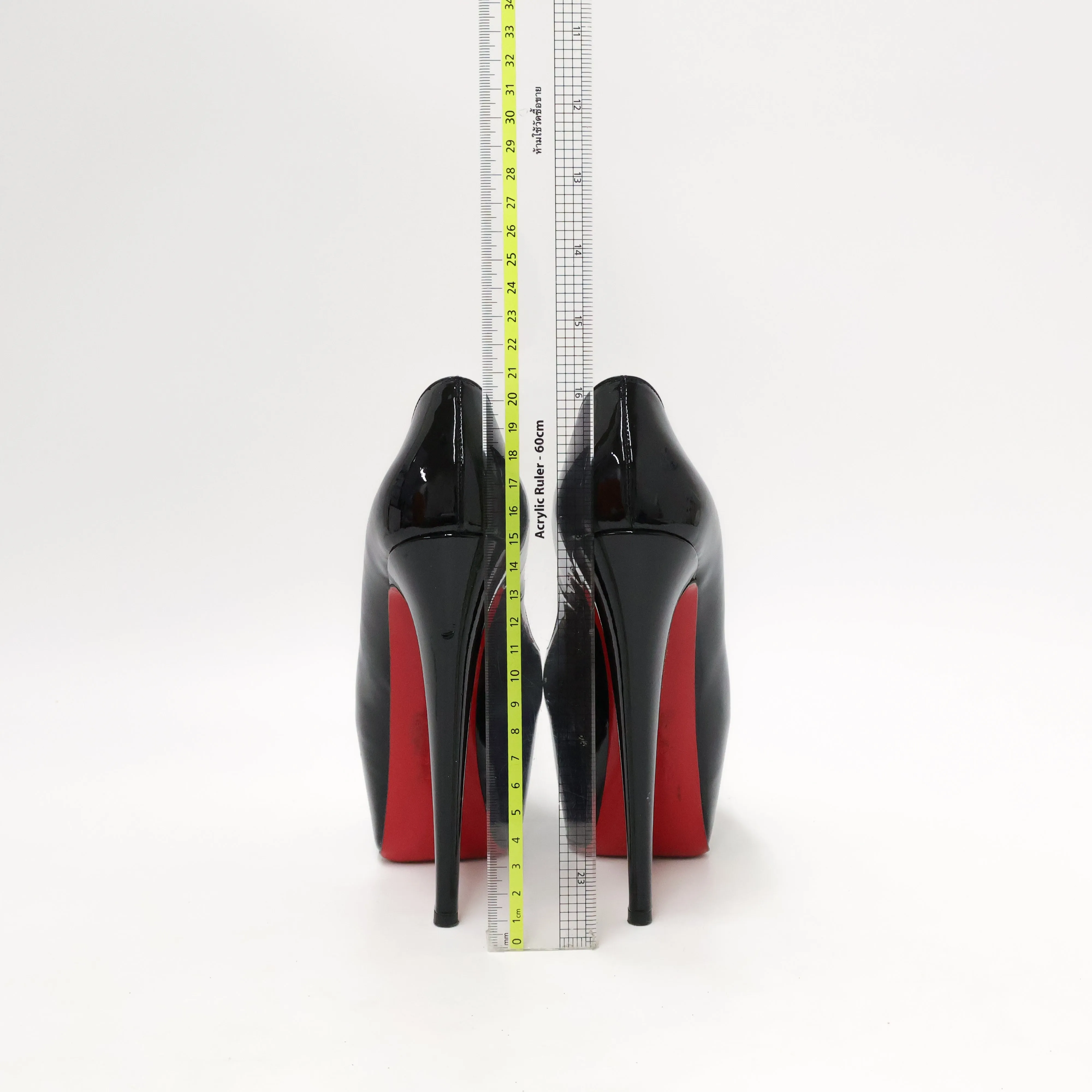 Christian Louboutin Patent Peep toe Heels Black 37