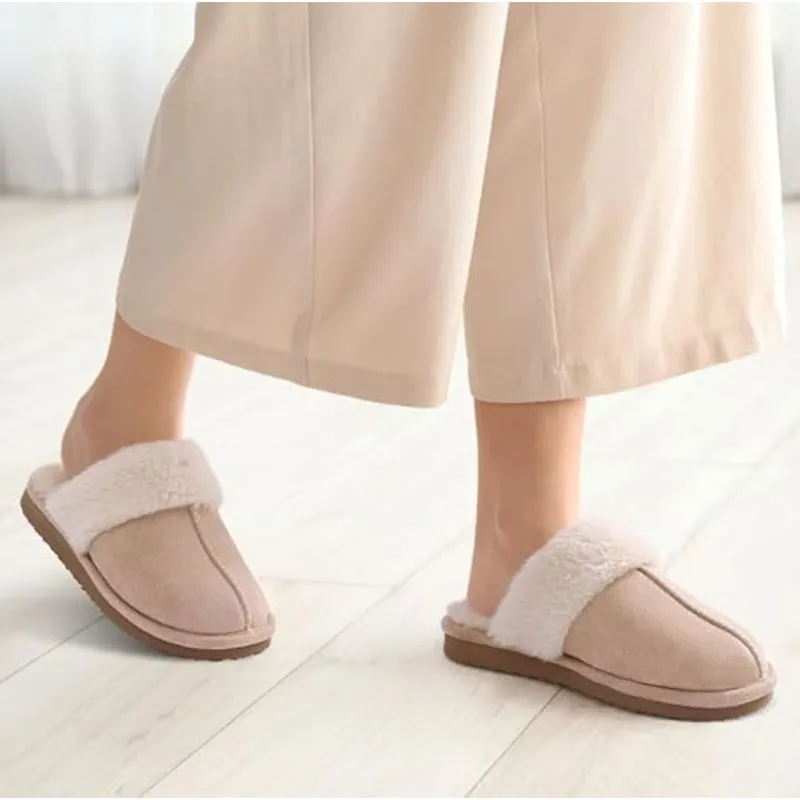 Cozy Fleece Lined Suede Plush Slippers