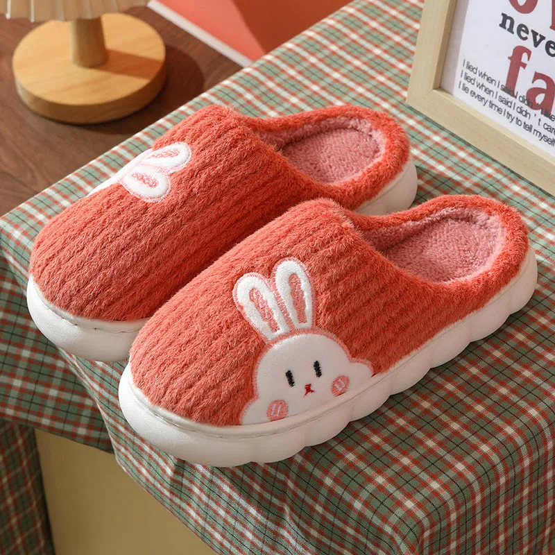 Cute Rabbit Plush Fleece Slippers