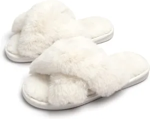 Fluffy Cross-Band Slippers