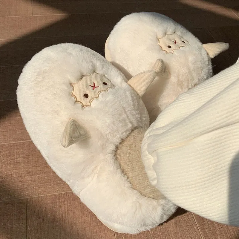 Fluffy Lamb Cloud Slippers