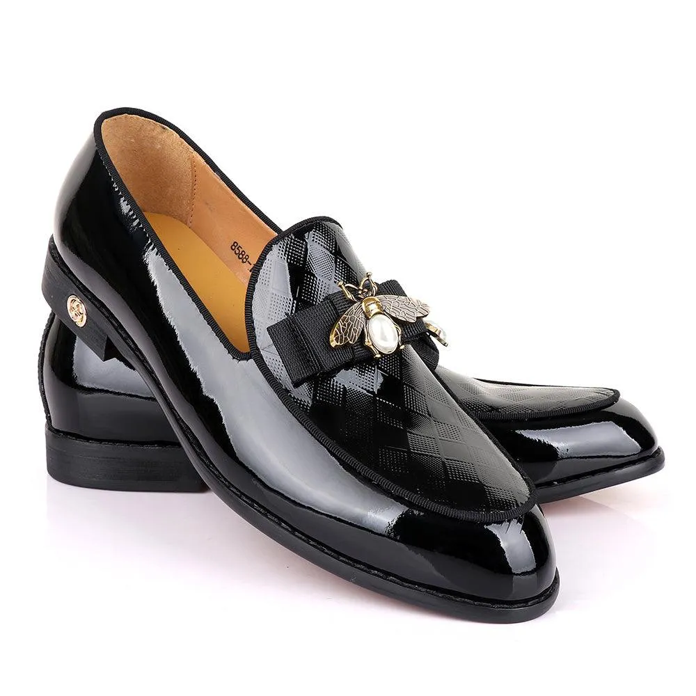 Gc Luxury Butterfly Black Wetlips Leather Shoe