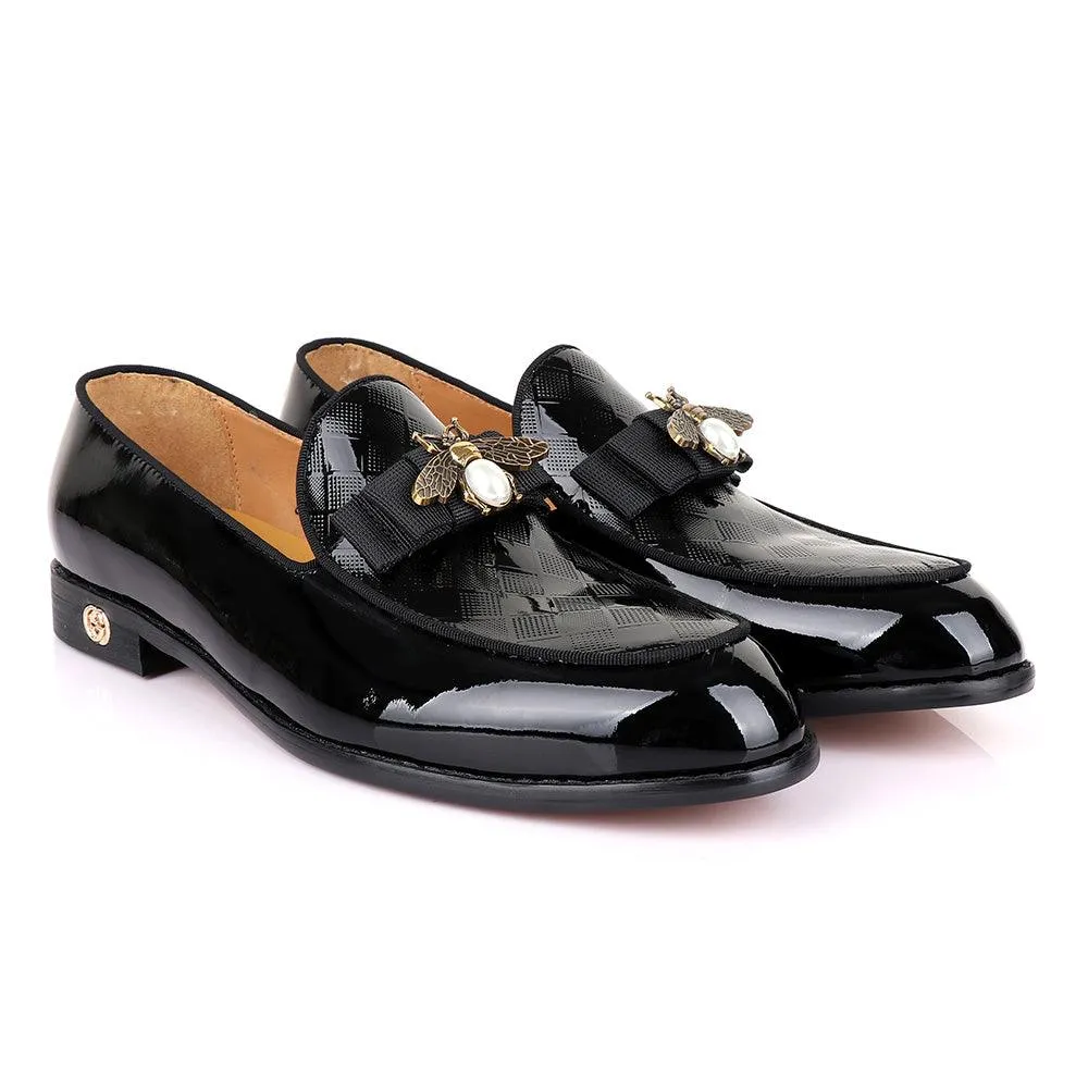 Gc Luxury Butterfly Black Wetlips Leather Shoe