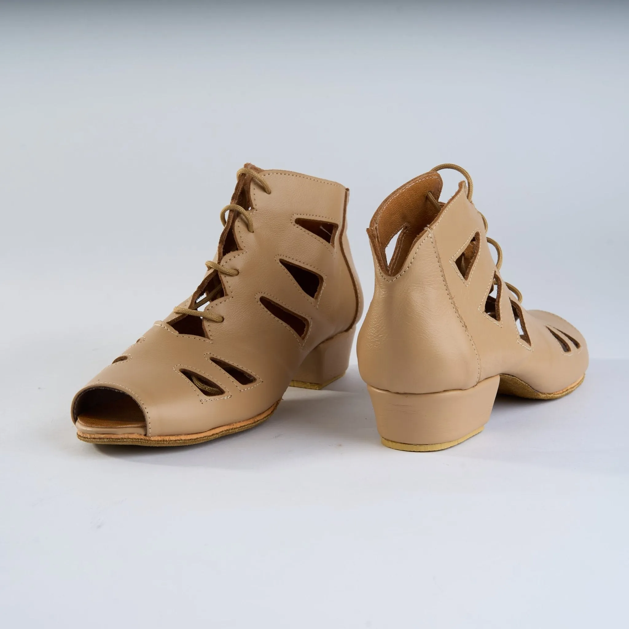 Genuine Nude Leather - Handmade Tango Trainers - Tita K 9704