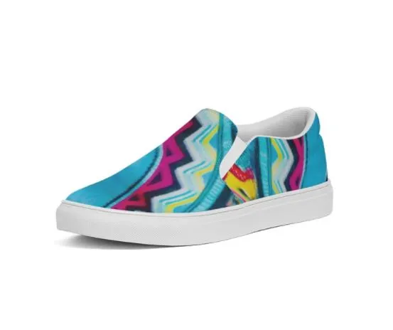 Girls' Slip On Sneakers-Batik Art.  Women's Trendy Canvas Casual Shoes.. WickedYo.