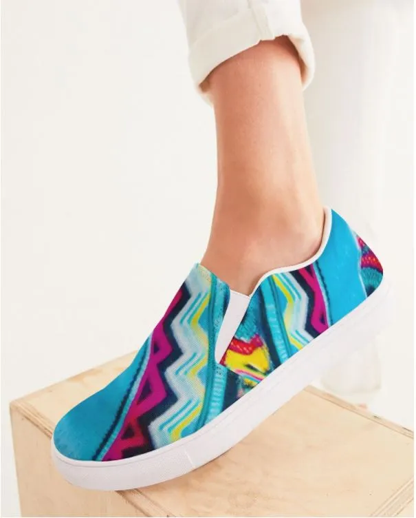 Girls' Slip On Sneakers-Batik Art.  Women's Trendy Canvas Casual Shoes.. WickedYo.