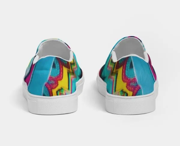 Girls' Slip On Sneakers-Batik Art.  Women's Trendy Canvas Casual Shoes.. WickedYo.