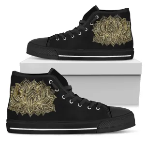 Golden Lotus Women's High Top Sneakers