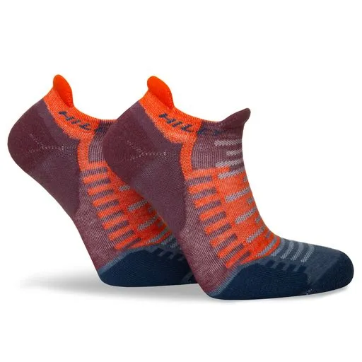 Hilly Active Socklet Min - Burgandy/Orange