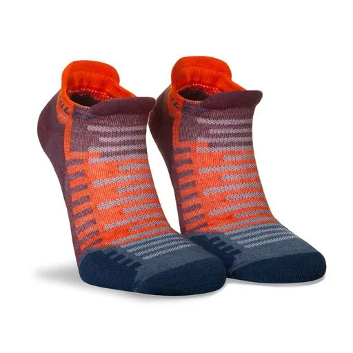 Hilly Active Socklet Min - Burgandy/Orange