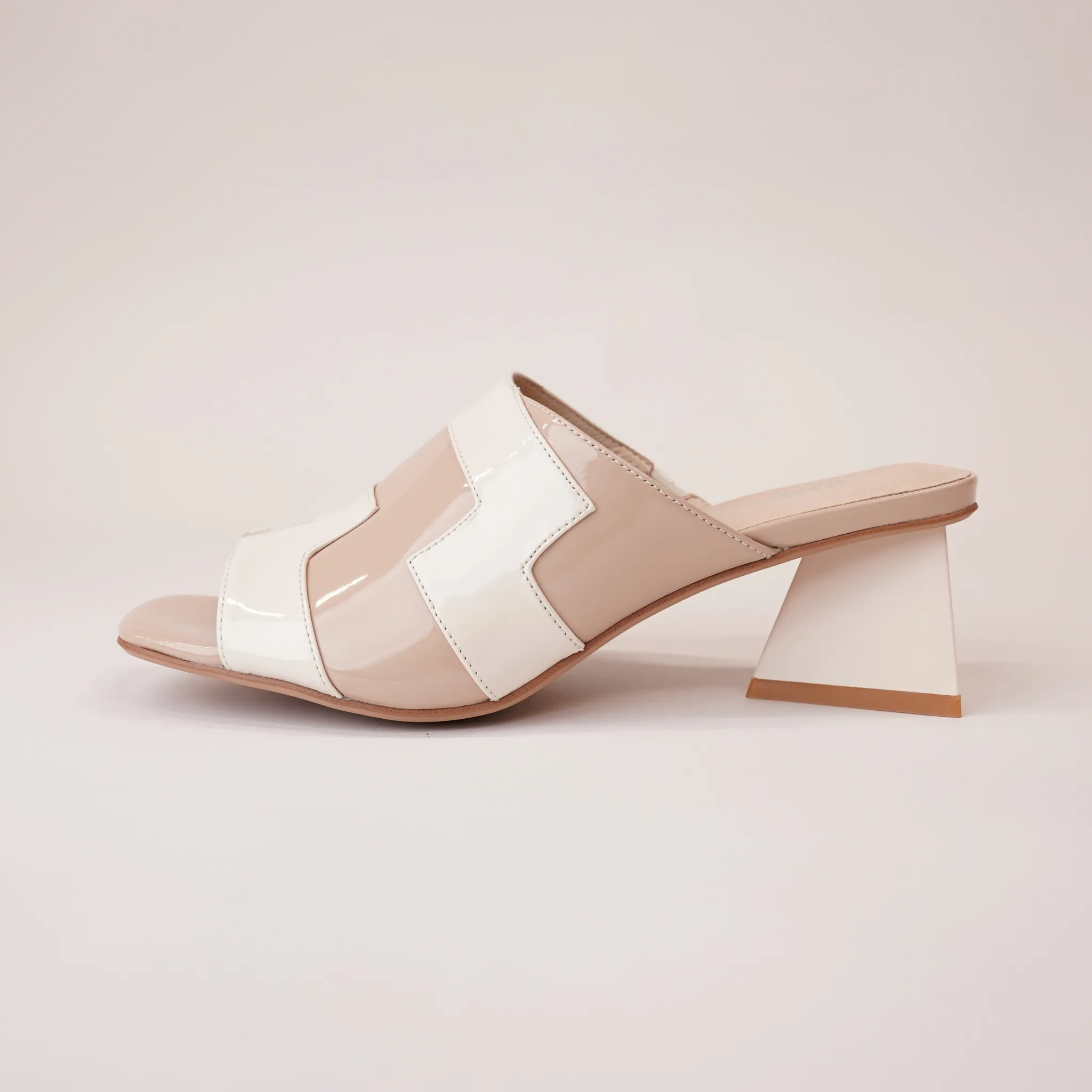 Ibbys Ivory & Cafe Patent Leather Heels