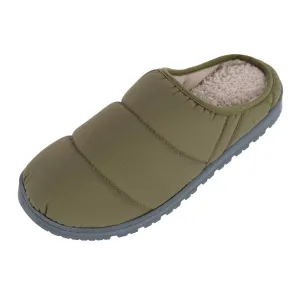 Isotoner Men's Crinkled Tech Puffer Hoodback Slipper