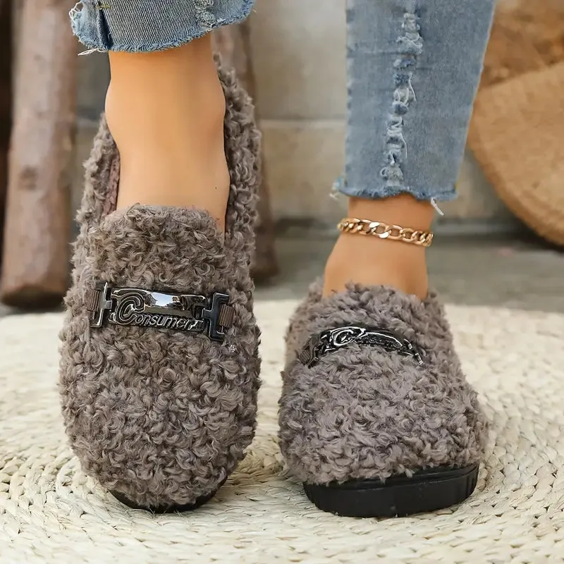 Ivyshape | Cozy Leopard Print Slippers