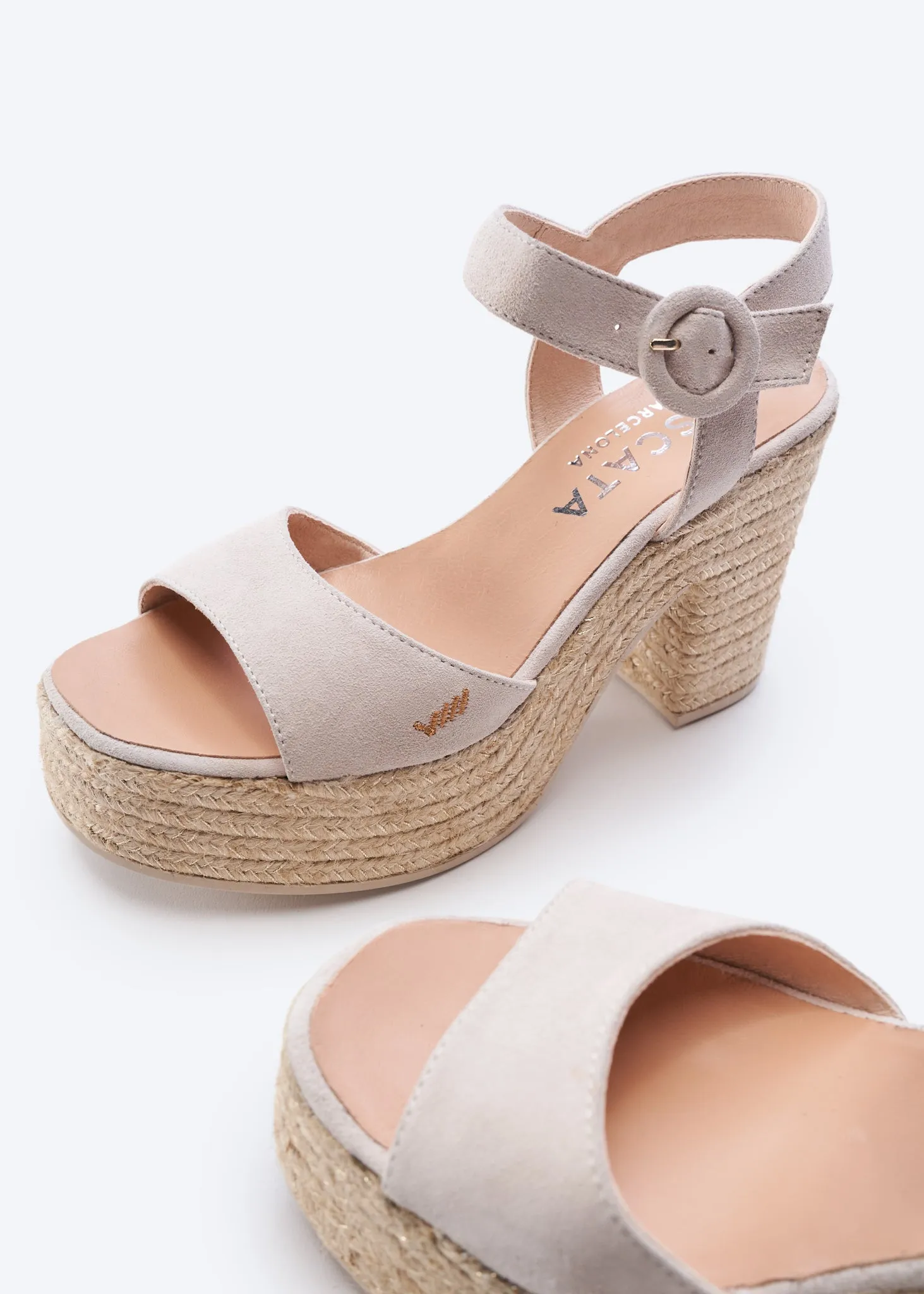 Jana Suede Espadrille Sandal Heels