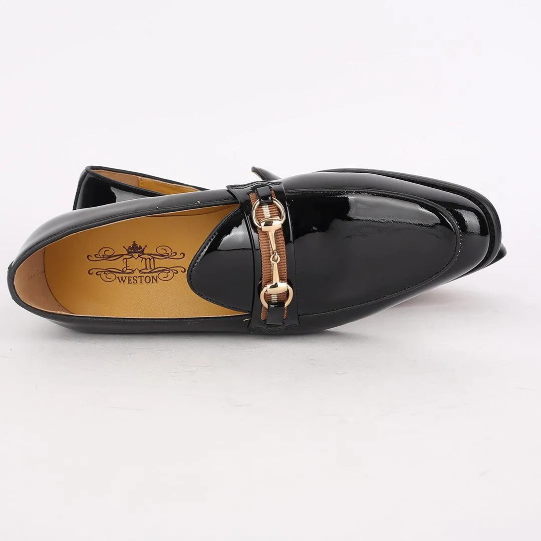 J.M Weston Classic Glossy Men's Shoe With Gold Design