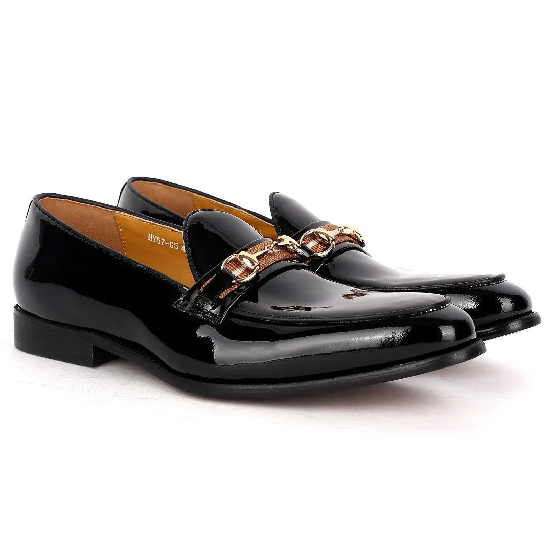 J.M Weston Classic Glossy Men's Shoe With Gold Design