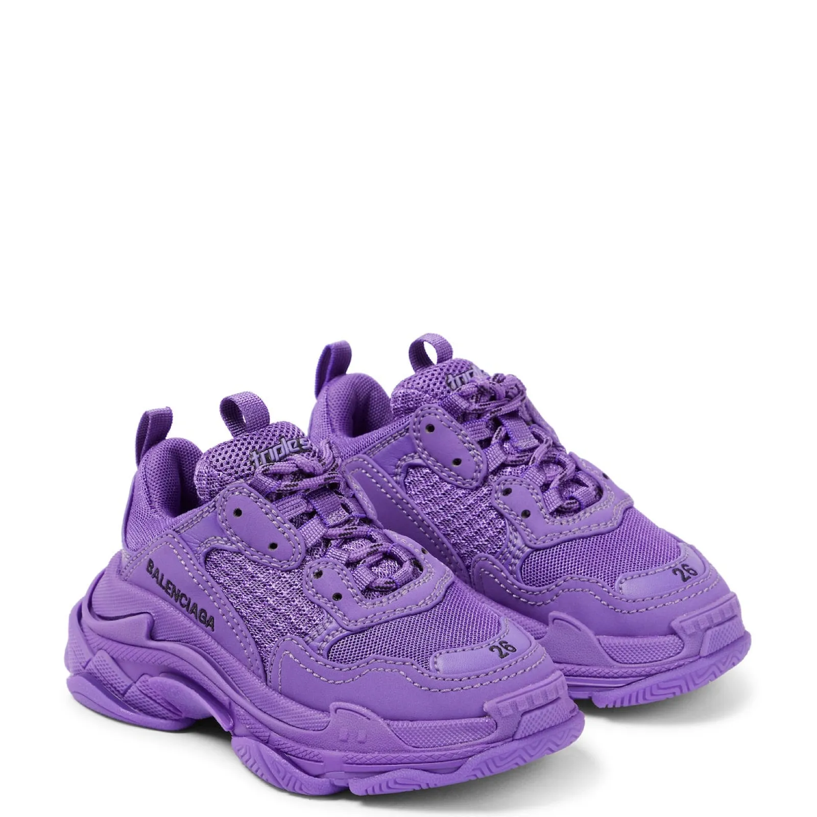 Kids Balenciaga Purple Triple S Trainers