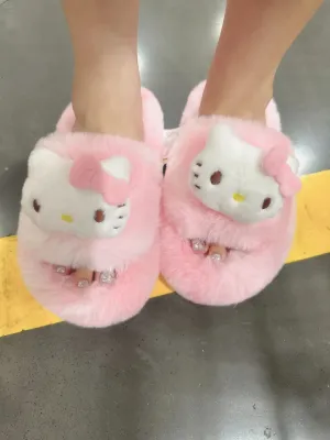 Kitty Kuro Plush Fluffy Slippers