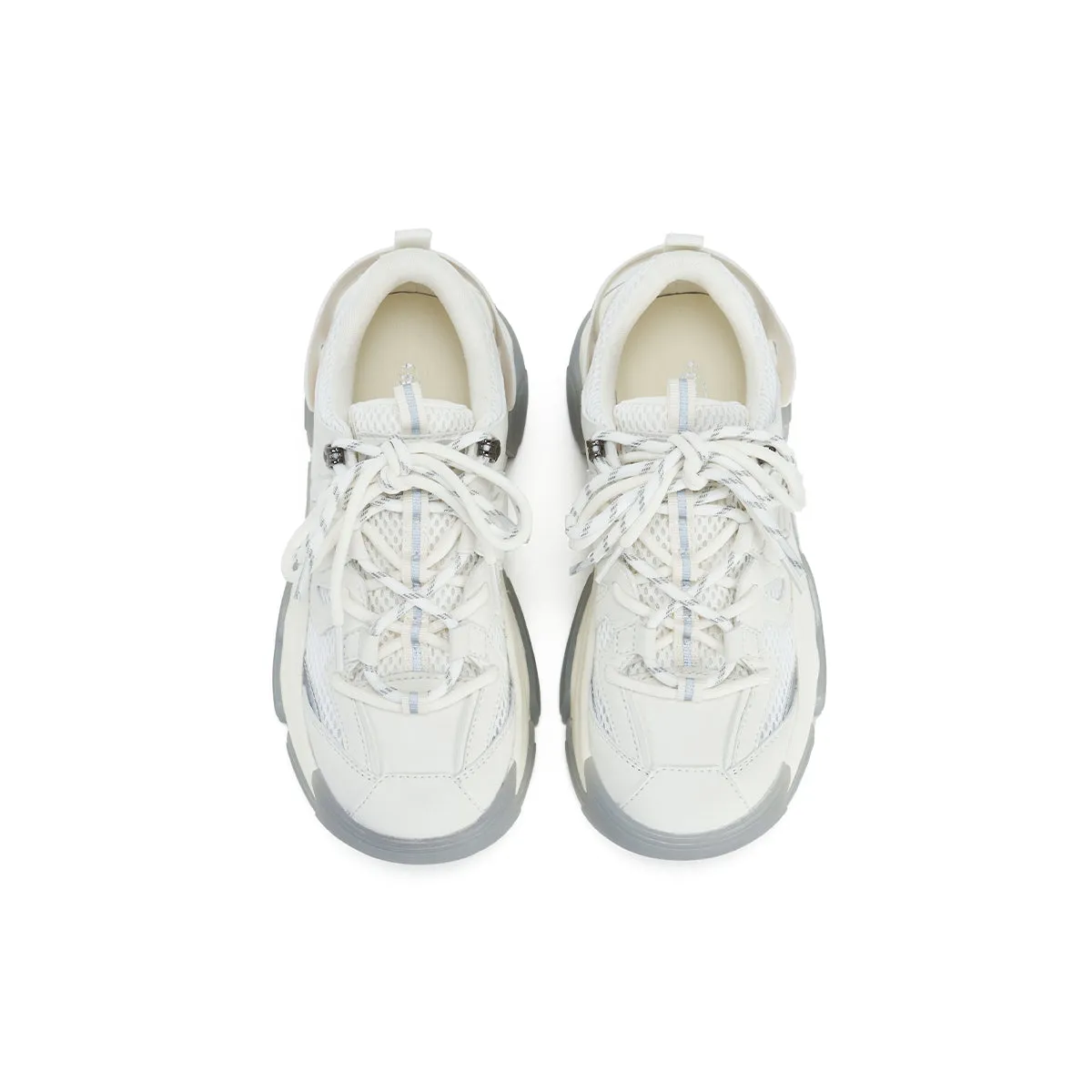 Lightweight Platform White Running Shoes