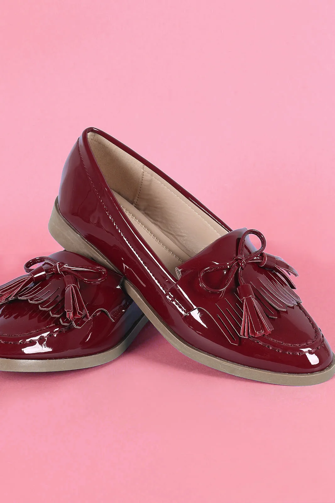 Liliana Patent Tassel Loafer Flat