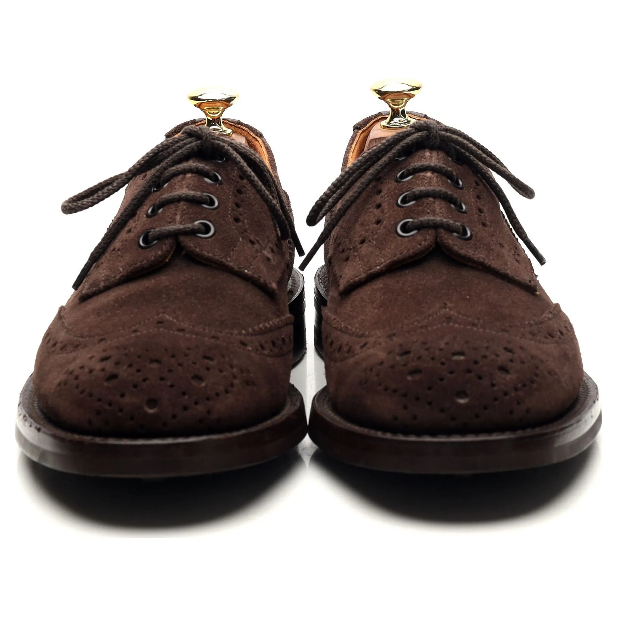 'M7146' Dark Brown Suede Derby Brogues UK 7.5