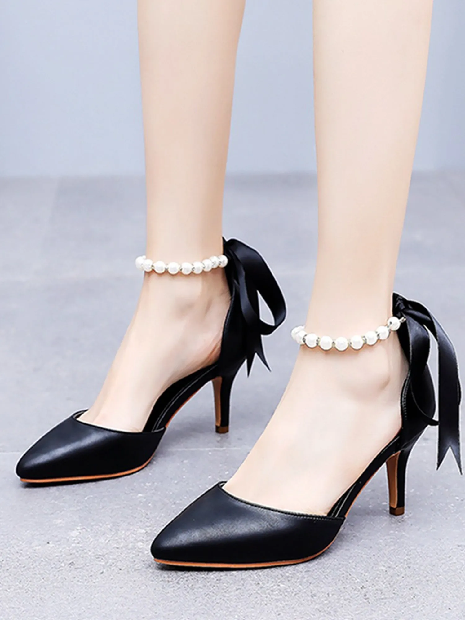 Matte Soft PU Leather Pointed Toe High Heels